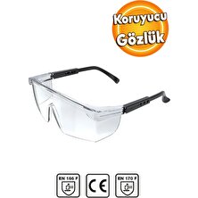 Kkdstock Ayarlı Şeffaf Koruyucu Çapak Gözlüğü