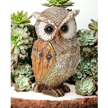 Elifeshop Lüks Aynalı & Işlemeli Baykuş Biblo Heykel Hediyelik Konsol Vitrin Masa Süsü Ofis Ev Hediyesi 20 Cm.