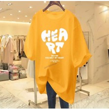 Amor Man Büyük Beden Özel Tasarım Heart Dijital Baskılı %100 Pamukoversizetrendkadın T-Shırt