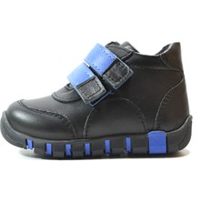 Onlo Ayakkabı Bayrak K.304 Hakiki Deri Siyah Ortopedik Erkek Bebek Ayakkabı