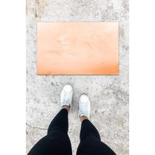 Modfex Dijital Baskı Pembe Düz Desen Kapı Önü Paspası K-1017