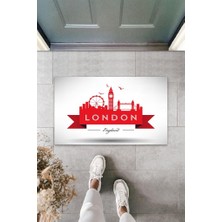 Modfex Dijital Baskı Beyaz London Kapı Paspası