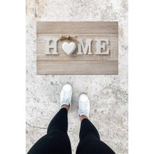 Modfex Dijital Baskı Beyaz Kalp Desen Kapı Önü Paspası K-1057