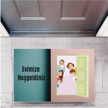 Modfex Kapı Önü Paspası Dekoratif Dijital Baskı Evimize Hoşgeldiniz P-2335