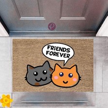 Modfex Kapı Önü Paspası Dekoratif Dijital Baskı Friends Forever P-2366