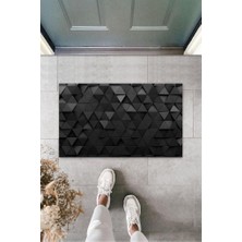 Modfex Dijital Baskı Siyah Üçgen Dijital Paspas K-3139