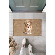 Modfex Kahverengi Kapı Önü Paspası Sevimli Köpekcik Desen  K-3208
