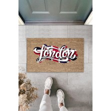 Modfex Dijital Baskı Bej London Bayrak Paspas K-3024