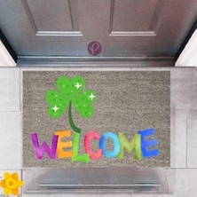 Modfex Kapı Önü Paspası Dekoratif Dijital Baskı Welcome P-2357