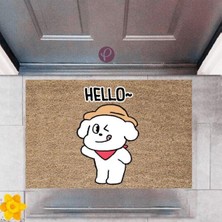 Modfex Kapı Önü Paspası Dekoratif Dijital Baskı Hello P-2506