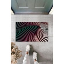 Modfex Dijital D Spiral Siyah-Pembe Kapı Paspası Dış Mekan Paspas K-3170