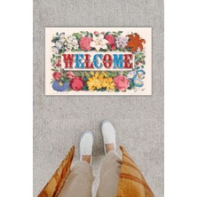 Modfex Dijital Baskı Dekoratif Welcome Renkli Kapı Önü Paspası K-1249