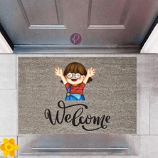 Modfex Kapı Önü Paspası Dekoratif Dijital Baskı Welcome P-2355