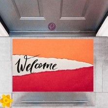 Modfex Kapı Önü Paspası Dekoratif Dijital Baskı Welcome P-2344