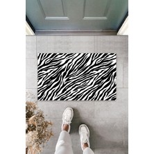 Modfex 3D Baskı Özel Tasarım  Siyah Kapı Önü Paspası Zebra Desen Paspas