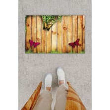 Modfex 3D Baskı Özel Tasarım Kelebek Kahverenk Kapı Önü Paspası