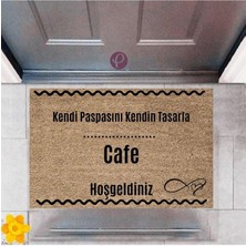 Miraxx Kapı Önü Paspası Dekoratif Dijital Baskı Cafe P-2554