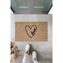 Modfex 3D Baskı Özel Tasarım  Siyah Kapı Önü Paspası Kalp Love Desen Paspas
