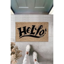 Miraxx Siyah Kapı Önü Paspası Hello Desen  K-3276
