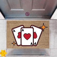 Miraxx Kapı Önü Paspası Dekoratif Dijital Baskı Oyun Kartları P-2400