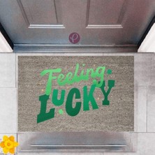 Miraxx Kapı Önü Paspası Dekoratif Dijital Baskı Feeling Lucky P-2360