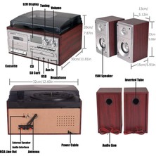 Ultratekno KN-120 Kumandalı Hoparlörlü Bluetoothlu Cd'li Kaset USB Radyo Özellikli Pikap