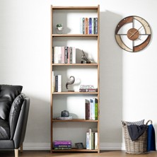 Ceramical KTS2 Modern 5 Raflı Kitaplık - 60x180cm - Çam