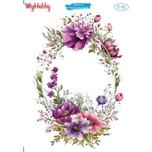 My Hobby St 431 Çiçek Çelenk Desenli Sulu Transfer 25X35