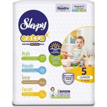 Sleepy Extra günlük Aktivite Bezi 5 Numara Junior 120 Adet