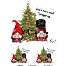 My Hobby Y411 Gnome, Sakallı Cüce, Çam Ağacı Desen Pirinç Dekopaj 30X42