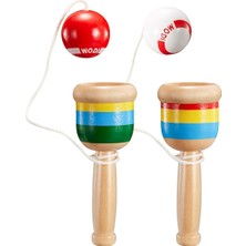 Silverum Brella Klasik Ahşap Kendama Kupası Top Atma Yakalama Oyunu Kırmızı (Yurt Dışından)