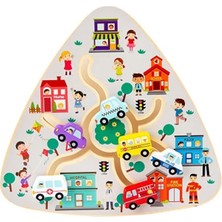 Lucky Star Çocuklar Ahşap Labirent Oyunu Matematik Oyuncak Renk Tanıma Seyahat Oyuncak Toddler Traffic Için (Yurt Dışından)