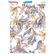 My Hobby St 444 Şal Desenli, Renkli Sulu Transfer 25X35