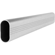 Atılım Oval Alüminyum 50 cm Dolap Içi Askı Borusu 2 Adet Flanş Vidaları