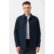 White Stone Aarberg 58144 Mevsimlik Slim Fit Pamuklu Mont Lacivert