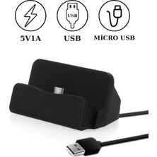 Masaüstü Micro USB Dock Şarj & Data Istasyonu Telefon Şarj Kablo Stand USB Çıkışlı 2ın1