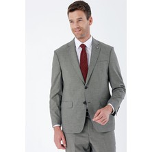 İmza Koyu Bej Desenli Mono Yaka 4 Drop Comfort Fit Rahat Kesim Klasik Takım Elbise 1001235162