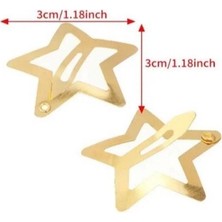 Mazen 5'li Yıldızlı Sarı Çıtçıt Toka Gold Renk Metal Yıldız Toka 3 cm