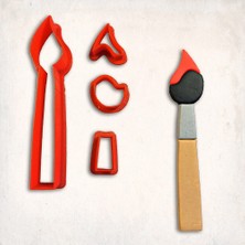 Butedo Boya Fırçası-2 Detay Kurabiye Kalıp Seti 4’lü