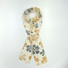 Tedz Collection Paredora Lilyum Desenli Krem Kahve Hippi Fular