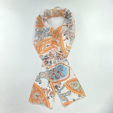 Tedz Collection Paredora Şal Desenli Krem Kırmızı Hippi Fular