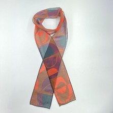 Tedz Collection Paredora Geometrik Desenli Kırmızı Lacivert Hippi Fular