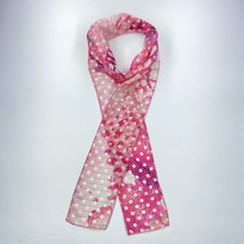 Tedz Collection Paredora Beyaz Puantiyeli Şeker Pembe Hippi Fular