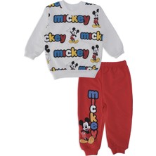 Bebelop Erkek Bebek Mickey Mouse Baskılı Yazılı 2'li Alt Üst Takım