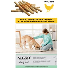 Algro Tavuklu Munchy Sticks Tavuk Göğüs Sarmalı %100 Sığır Derisi 12 cm x 12 Adet 2 Paket