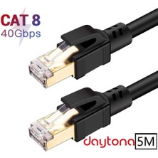Daytona Cat8 Gigabit 40GBPS S/ftp 2000MHZ Altın Uçlu Yüksek Hızlı Internet Kablosu A5216