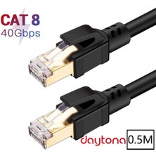 Daytona Cat8 Gigabit 40GBPS S/ftp 2000MHZ Altın Uçlu Yüksek Hızlı Internet Kablosu A5213