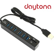 Daytona A4691 USB 3.0 Hub 6 Port  Microsd Tf Sd Kart Okuyucu Çoklayıcı