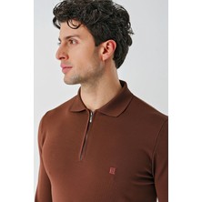 İmza Taba Örme Polo Yaka Klasik Slim Fit Dar Kesim Triko 1012235269