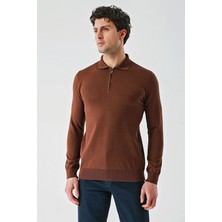 İmza Taba Örme Polo Yaka Klasik Slim Fit Dar Kesim Triko 1012235269